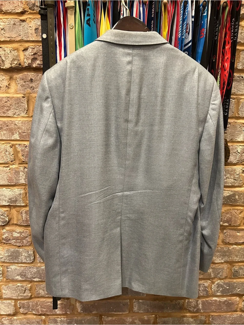 Jo S A Bank Light Gray Single-Breasted Men's Blazer